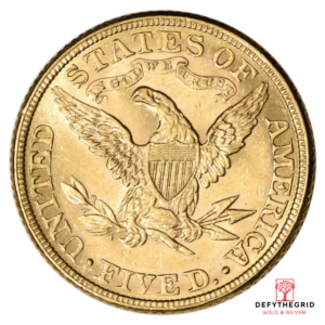 $5 U.S. GOLD LIBERTY PCGS61 Reverse product photo