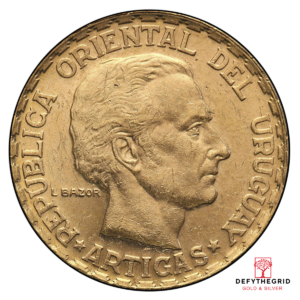 5 PESO URUGUAY GOLD COIN Reverse product photo