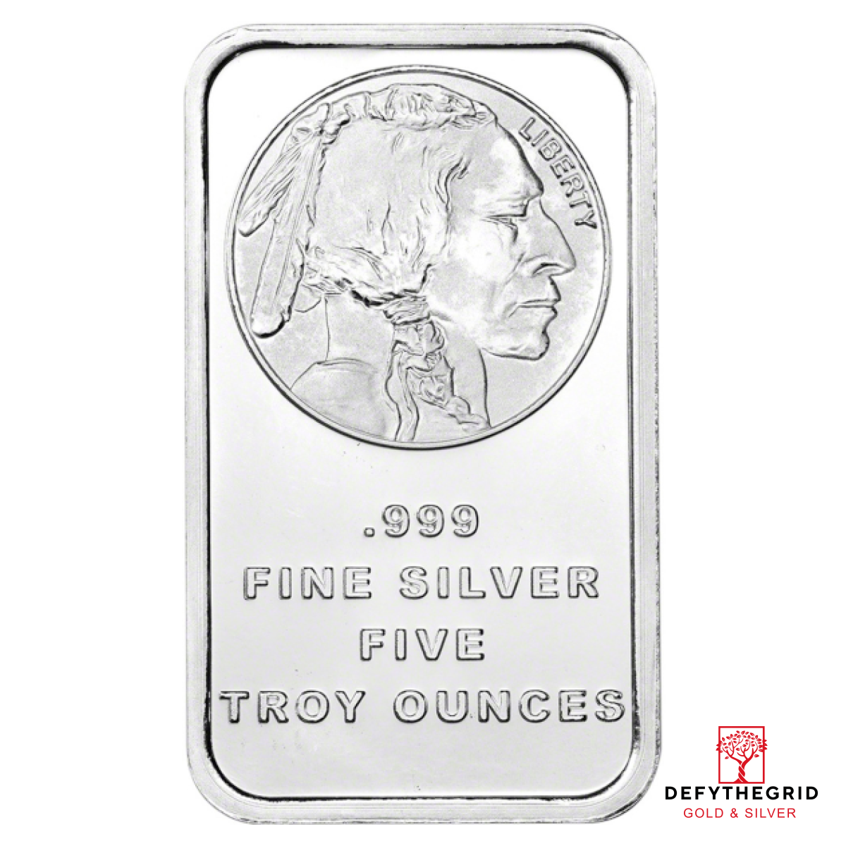 5 OZ SILVER BAR BUFFALO SILVERTOWNE Obverse product photo