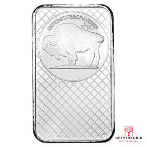 5 OZ SILVER BAR BUFFALO SILVERTOWNE Reverse product photo