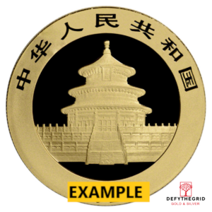 8 GRAM CHINESE GOLD PANDA NO PLASTIC Reverse product photo