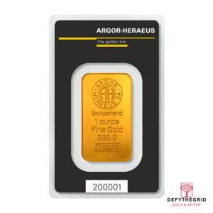 1 OZ GOLD BAR ARGOR-HERAEUS Obverse product photo
