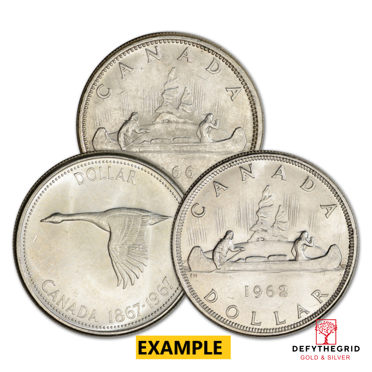 CANADIAN SILVER BU DOLLAR COINS ONLY (.80 FINE) Obverse product photo