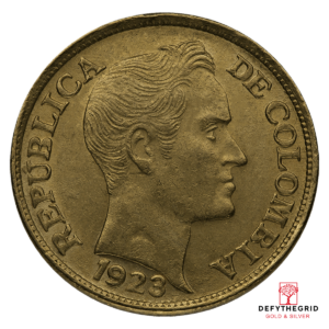 5 PESO COLOMBIAN GOLD COIN Reverse product photo