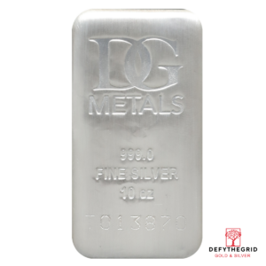 10 OZ SILVER BAR DILLON GAGE Obverse product photo