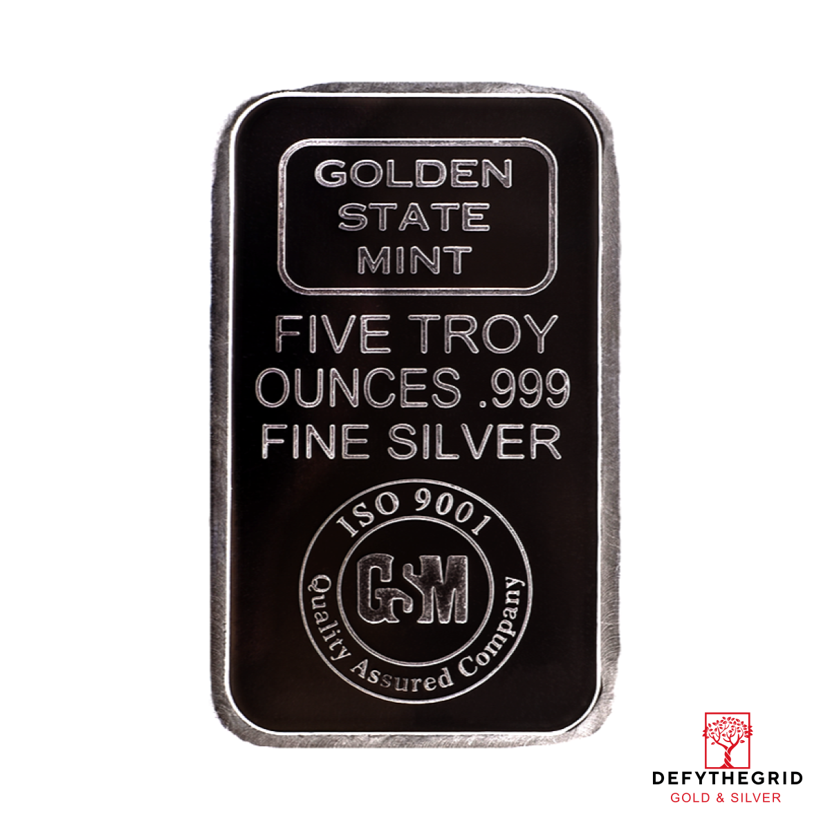 5 OZ SILVER BAR GOLDEN STATE MINT Obverse product photo
