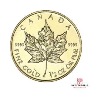 1/2 OZ CANADIAN GOLD MAPLE LEAF (NOT SEALED) Reverse product photo