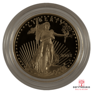 1/2 OZ AMERICAN GOLD EAGLE PROOF WITH ORIGINAL BOX AND PAPERS Reverse product photo