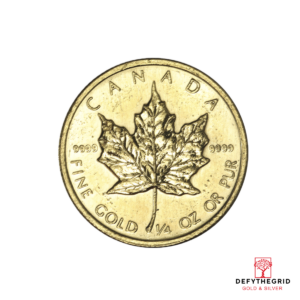 1/4 OZ CANADIAN GOLD MAPLE LEAF (NOT SEALED) Reverse product photo
