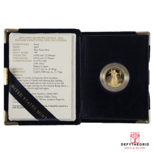 1/4 OZ AMERICAN GOLD EAGLE PROOF WITH ORIGINAL BOX AND PAPERS Obverse product photo