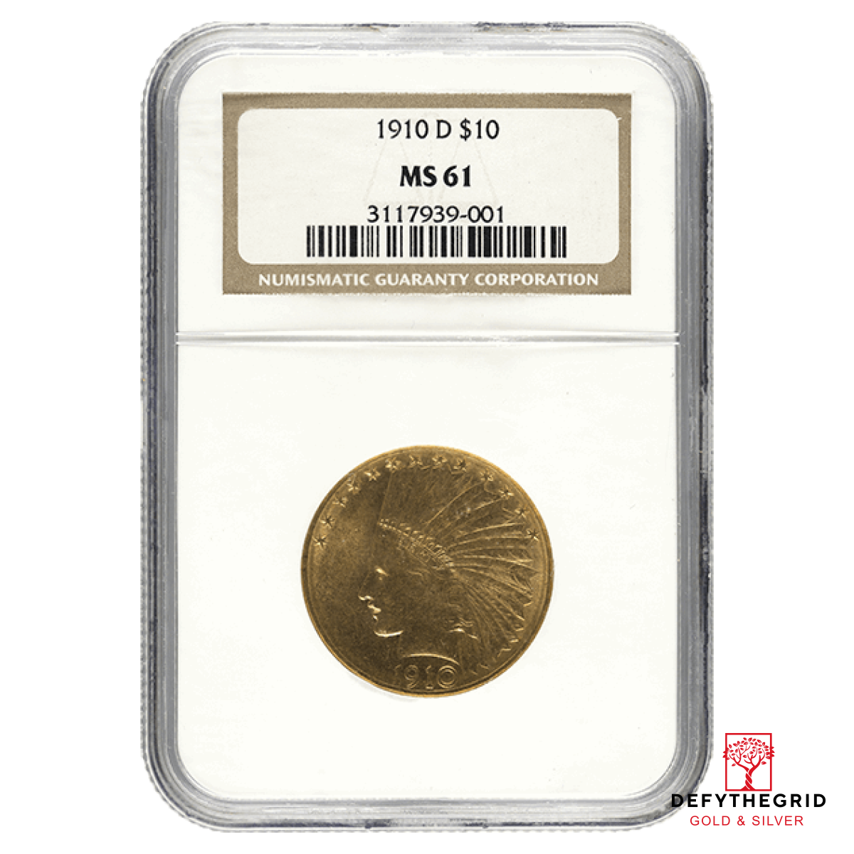$10 U.S. GOLD INDIAN NGC61 Obverse product photo