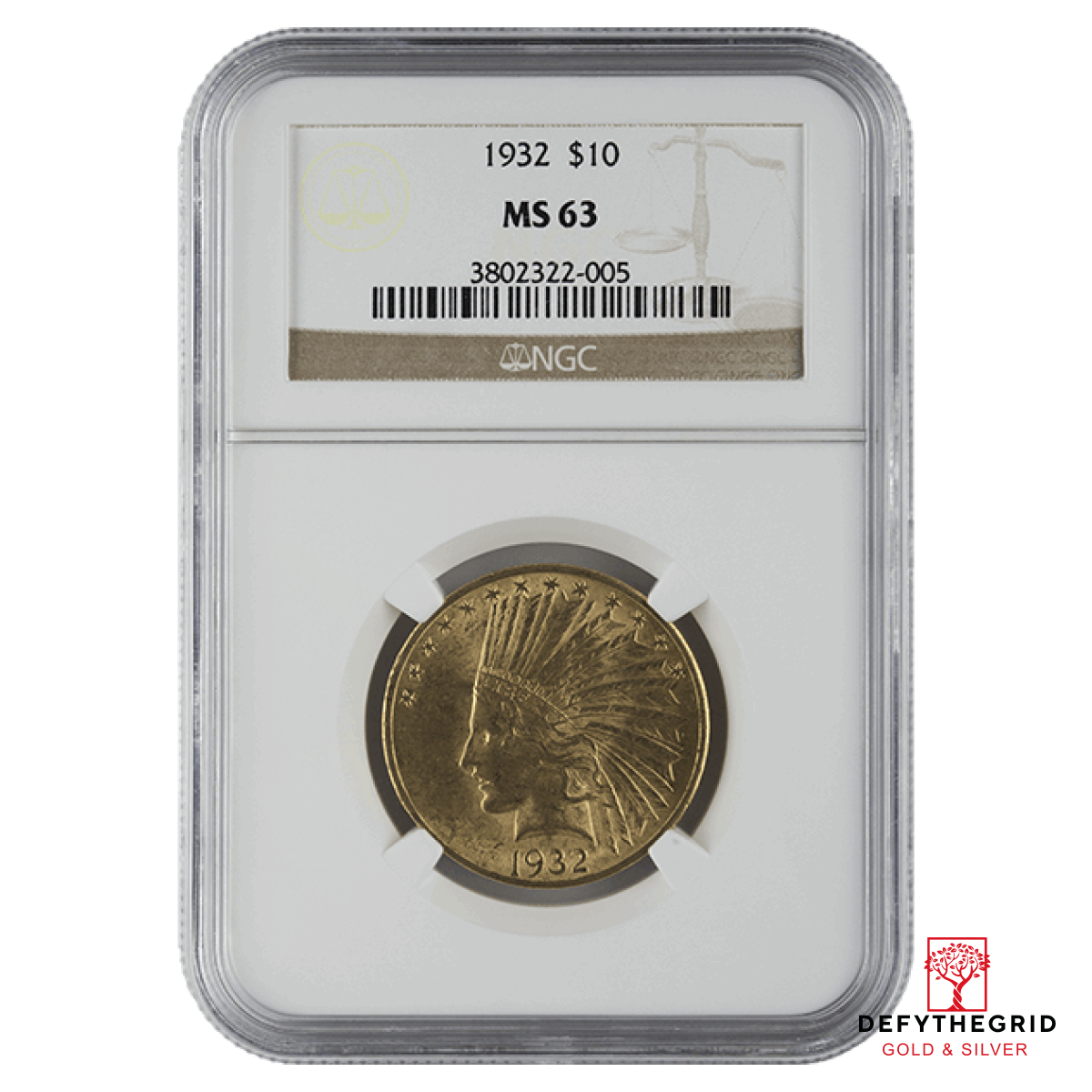 $10 U.S. GOLD INDIAN NGC63 Obverse product photo