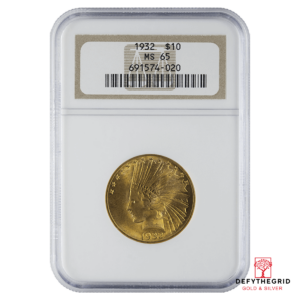 $10 U.S. GOLD INDIAN NGC65 Obverse product photo