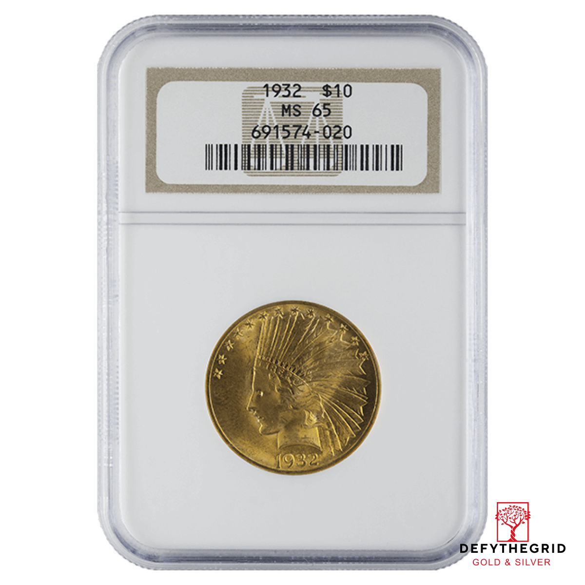 $10 U.S. GOLD INDIAN NGC65 Obverse product photo