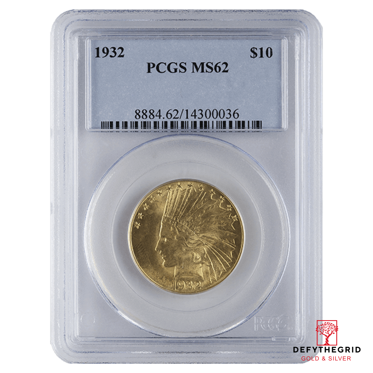 $10 U.S. GOLD INDIAN PCGS62 Obverse product photo