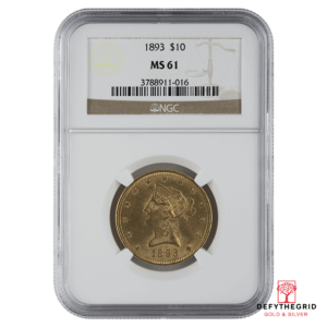 $10 U.S. GOLD LIBERTY NGC61 Obverse product photo