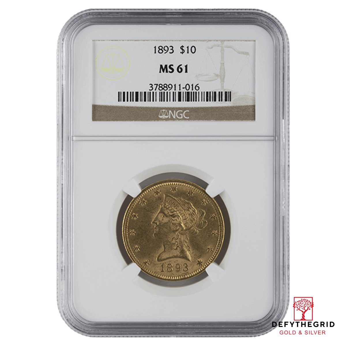 $10 U.S. GOLD LIBERTY NGC61 Obverse product photo