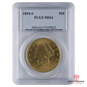 $20 U.S. GOLD LIBERTY PCGS61 Obverse product photo