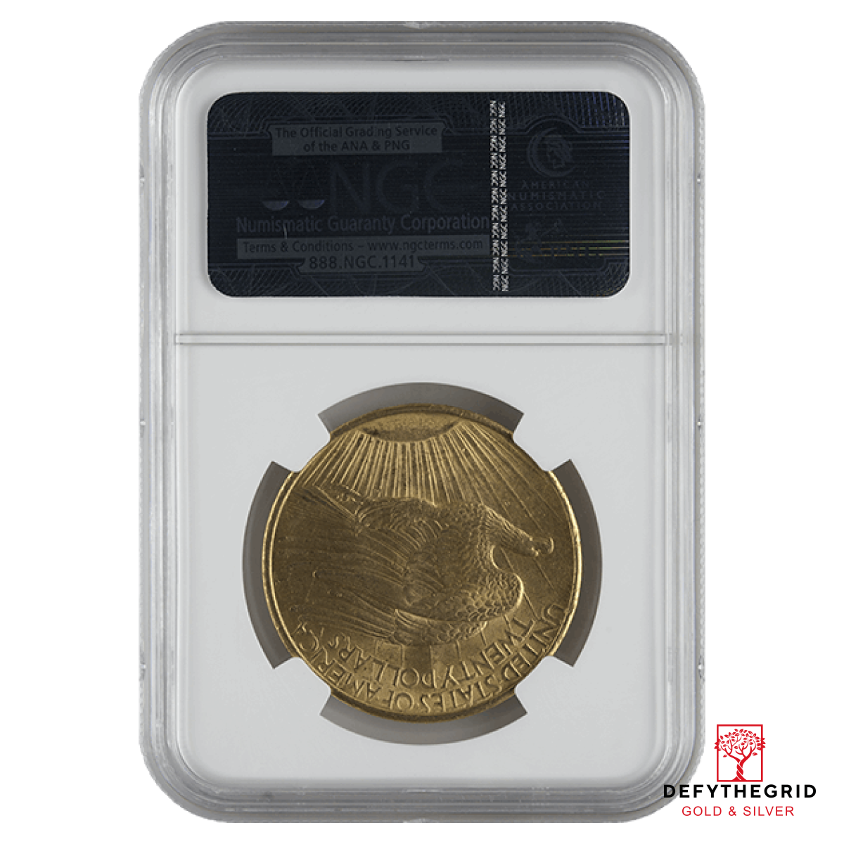 $20 U.S. GOLD SAINT NGC 62 NO MOTTO Reverse product photo
