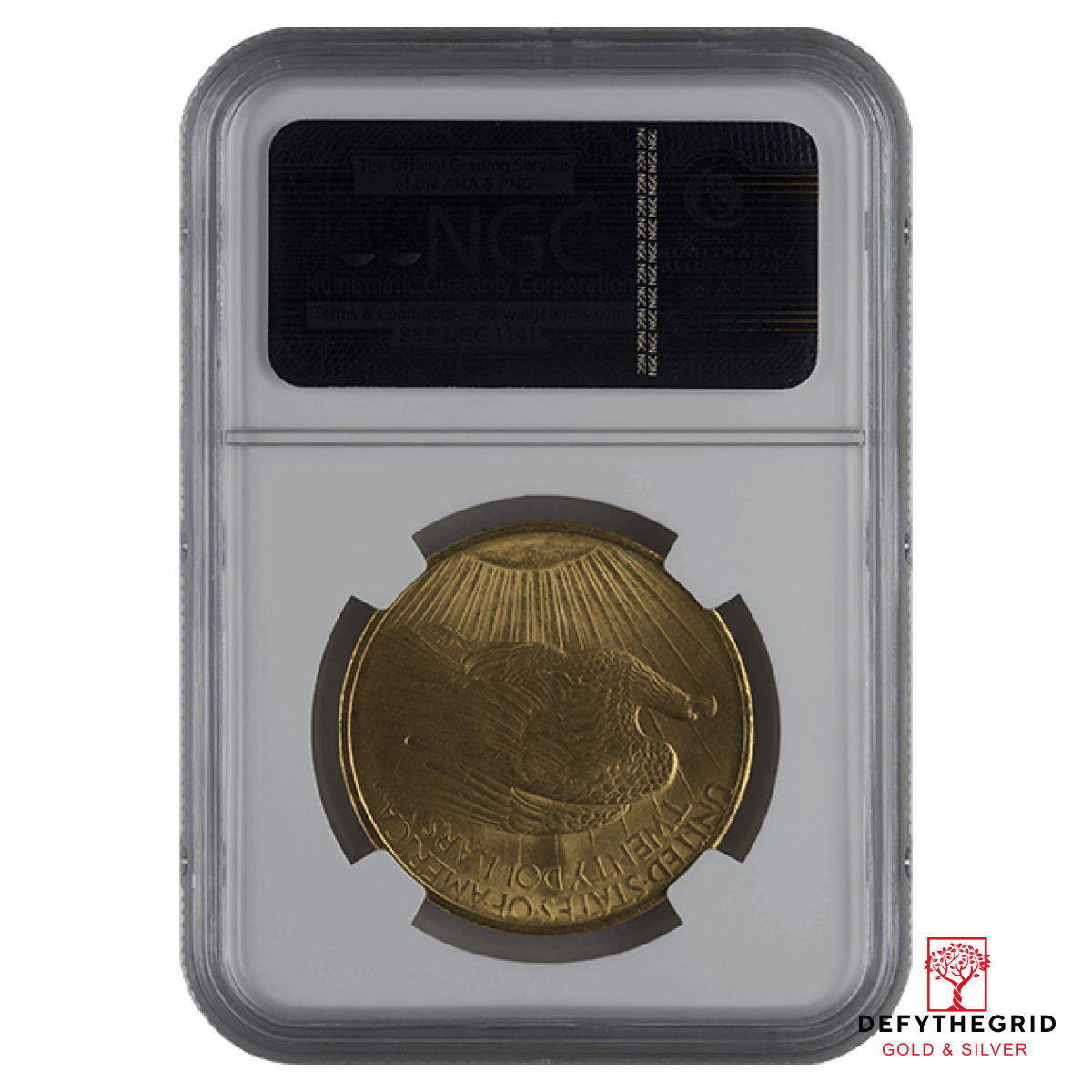 $20 U.S. GOLD SAINT NGC65 NO MOTTO Reverse product photo