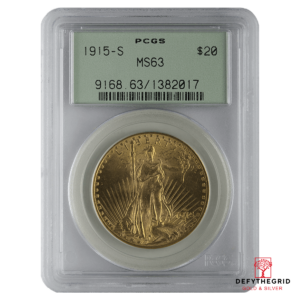 $20 U.S. GOLD SAINT PCGS63 Obverse product photo
