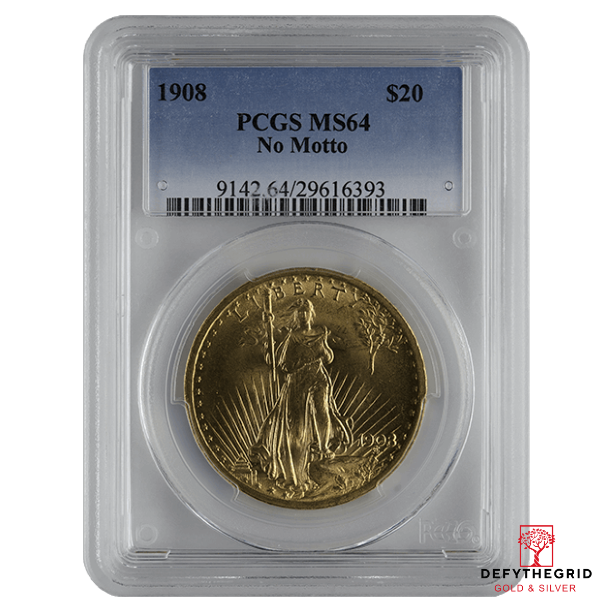 $20 U.S. GOLD SAINT PCGS64 NO MOTTO Obverse product photo