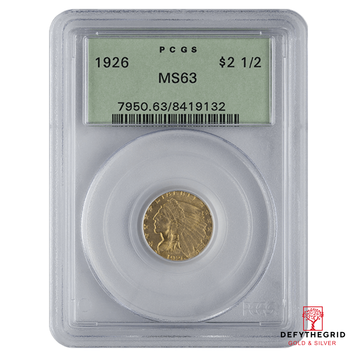 $2.5 U.S. GOLD INDIAN PCGS63 Obverse product photo
