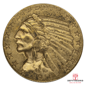 $5 U.S. GOLD INDIAN AU Obverse product photo