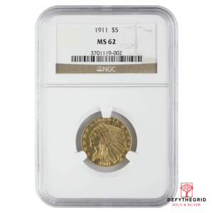 $5 U.S. GOLD INDIAN NGC62 Obverse product photo