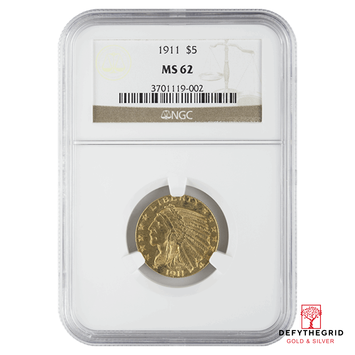 $5 U.S. GOLD INDIAN NGC62 Obverse product photo