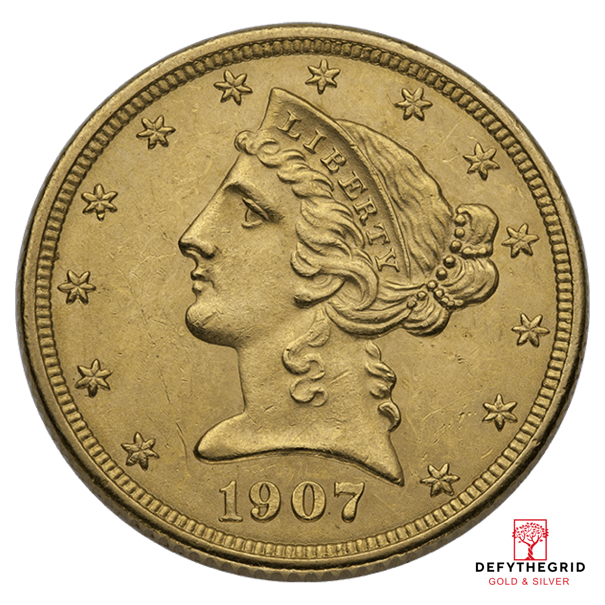 $5 U.S. GOLD LIBERTY AU Obverse product photo