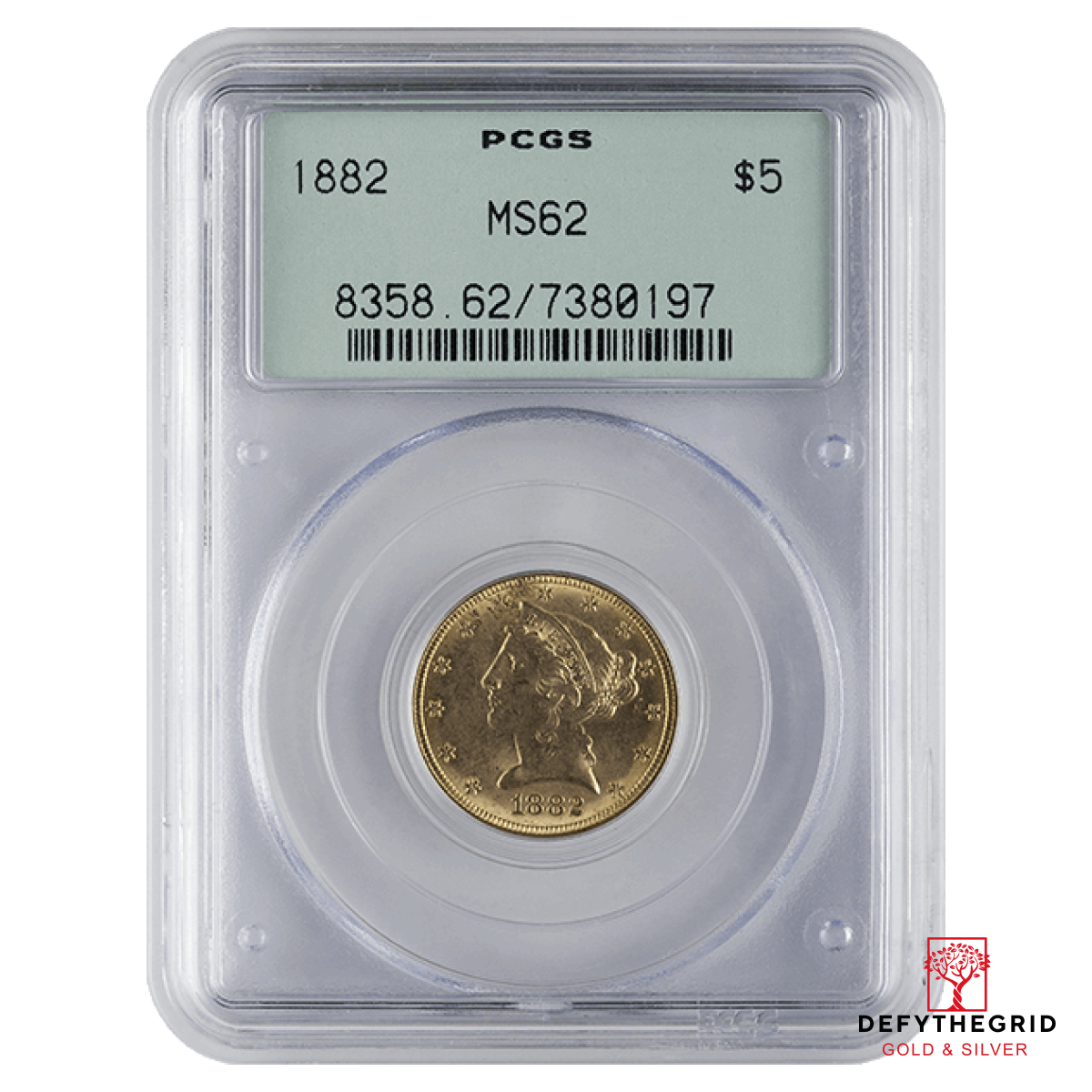 $5 U.S. GOLD LIBERTY PCGS62 Obverse product photo
