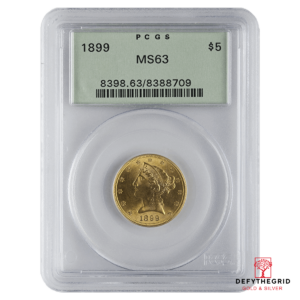 $5 U.S. GOLD LIBERTY PCGS63 Obverse product photo