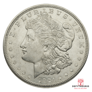 1921 AMERICAN SILVER MORGAN DOLLAR AU Obverse product photo