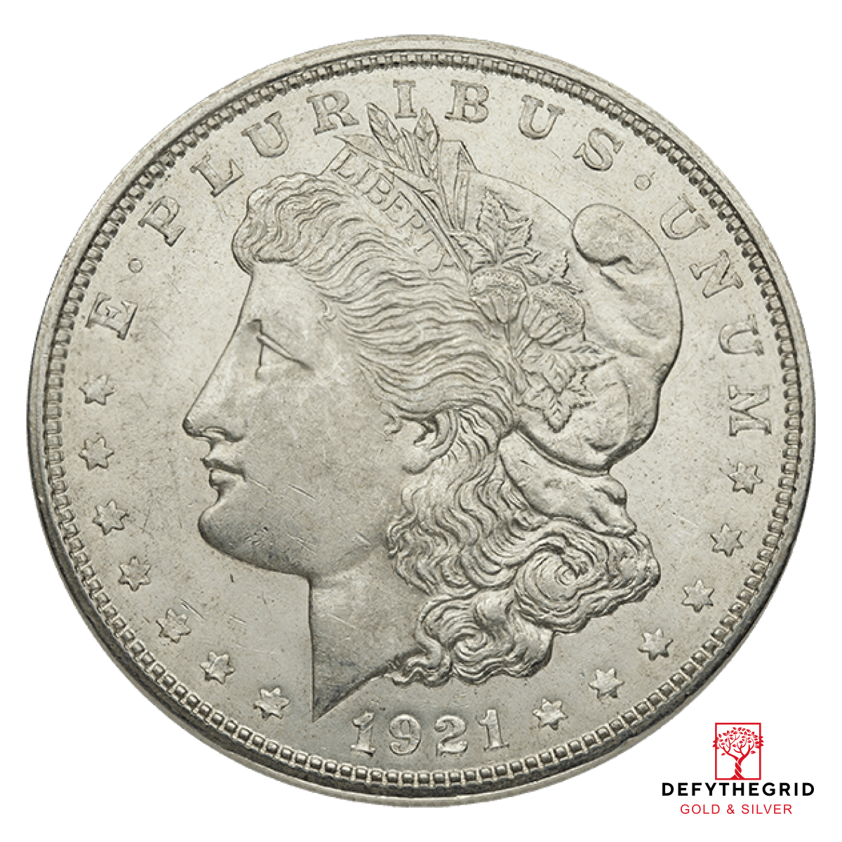 1921 AMERICAN SILVER MORGAN DOLLAR AU Obverse product photo