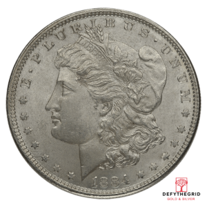 AMERICAN SILVER MORGAN DOLLAR AU Obverse product photo