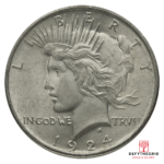 AMERICAN SILVER PEACE DOLLAR AU Obverse product photo