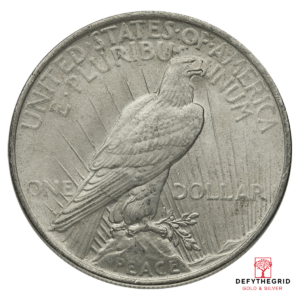 AMERICAN SILVER PEACE DOLLAR AU Reverse product photo