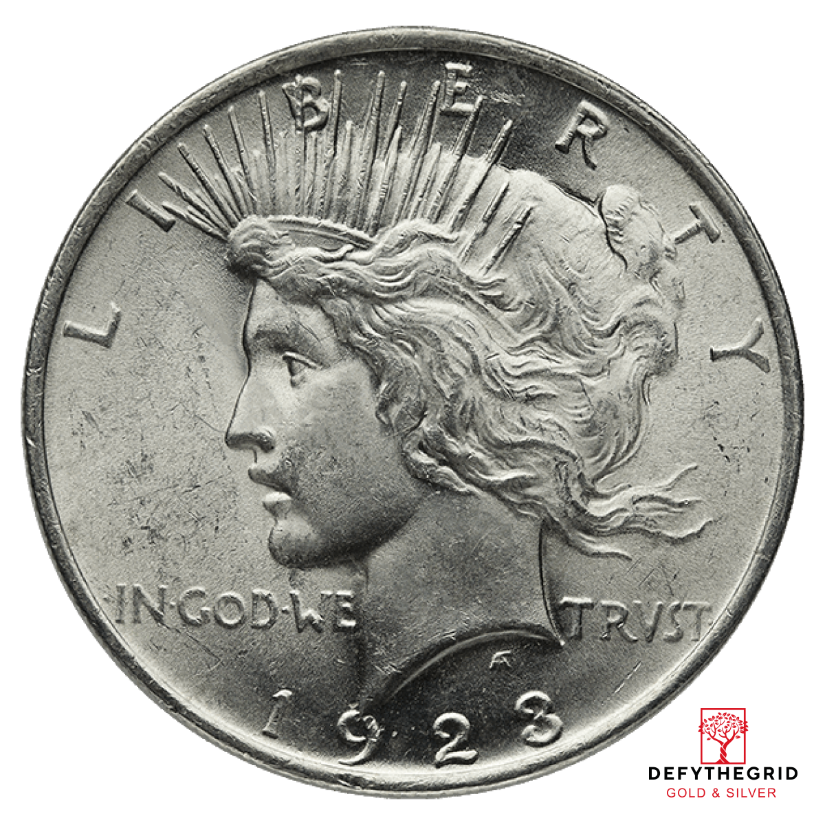 AMERICAN SILVER PEACE DOLLAR BU Obverse product photo
