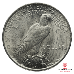 AMERICAN SILVER PEACE DOLLAR BU Reverse product photo