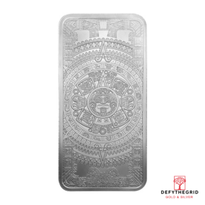 10 OZ SILVER BAR AZTEC CALENDAR Reverse product photo