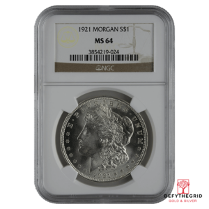 1921 AMERICAN SILVER MORGAN DOLLAR NGC62 Obverse product photo