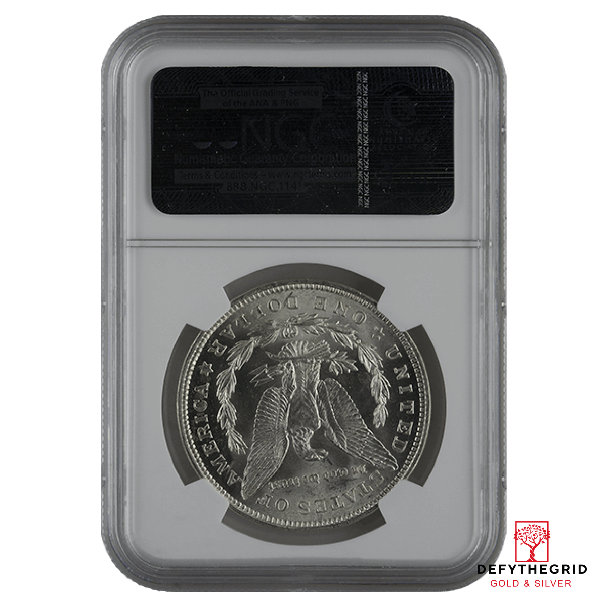 1921 AMERICAN SILVER MORGAN DOLLAR NGC62 Reverse product photo
