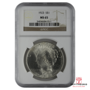 1921-1935 AMERICAN SILVER PEACE DOLLAR NGC65 Obverse product photo