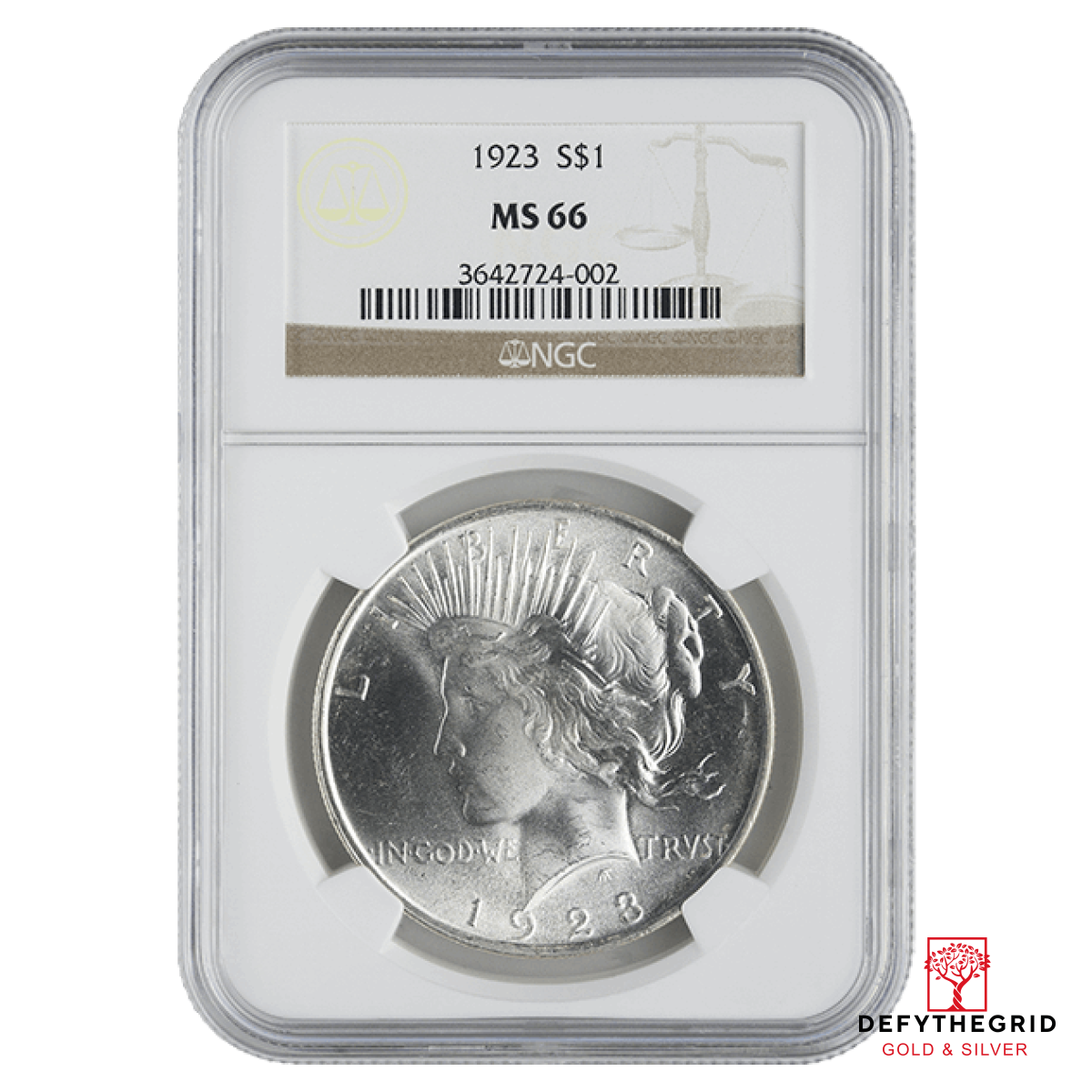 1921-1935 AMERICAN SILVER PEACE DOLLAR NGC66 Obverse product photo