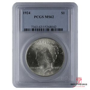 1921-1935 AMERICAN SILVER PEACE DOLLAR PCGS62 Obverse product photo