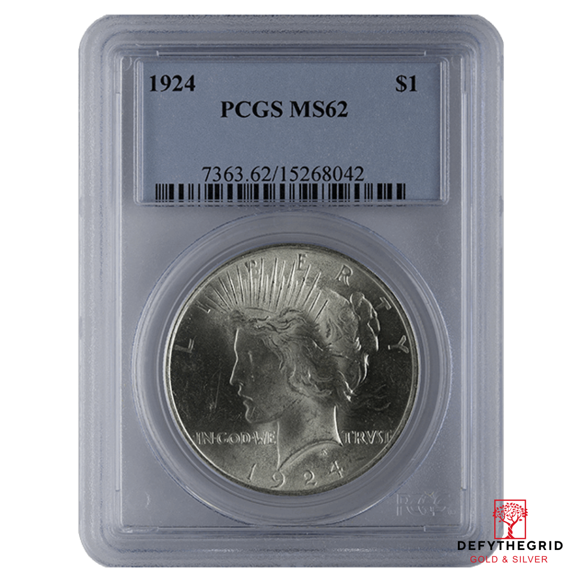 1921-1935 AMERICAN SILVER PEACE DOLLAR PCGS62 Obverse product photo