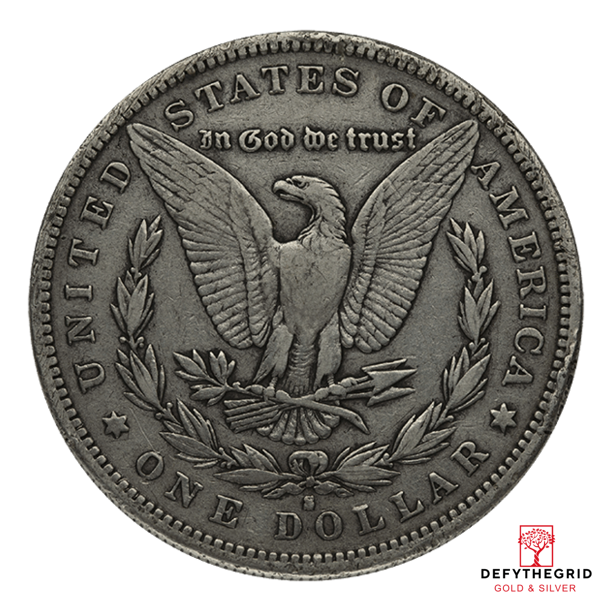 AMERICAN SILVER MORGAN DOLLAR VERY GOOD Reverse product photo