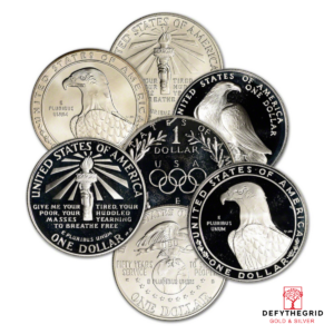 $1 SILVER DOLLAR COMMEMORATIVE IN THE CAPSULE Reverse product photo