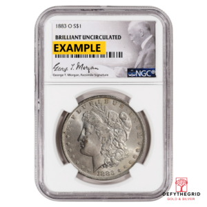 1883-O MORGAN SILVER DOLLAR NGC BU G.T. MORGAN LABEL Obverse product photo